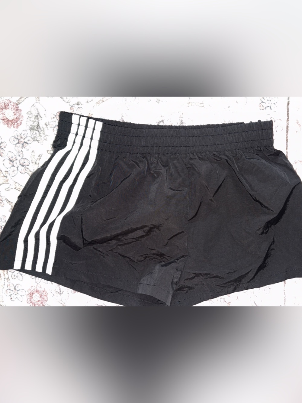 Black Women’s Athletic Shorts with White Side Stripes